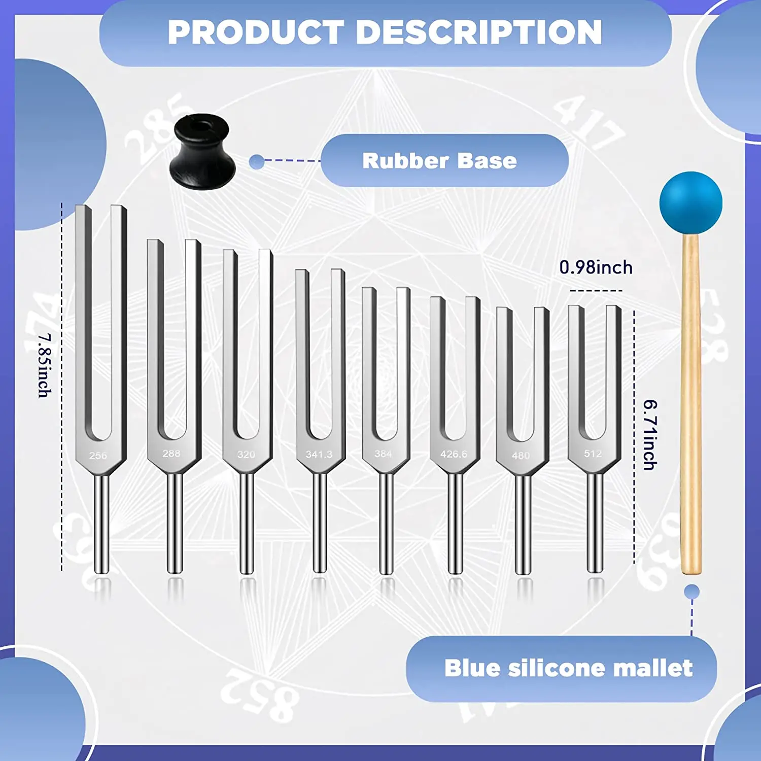 Tuning Fork Set Of 8 Tuning Forks Perfect For Healing Chakra Sound