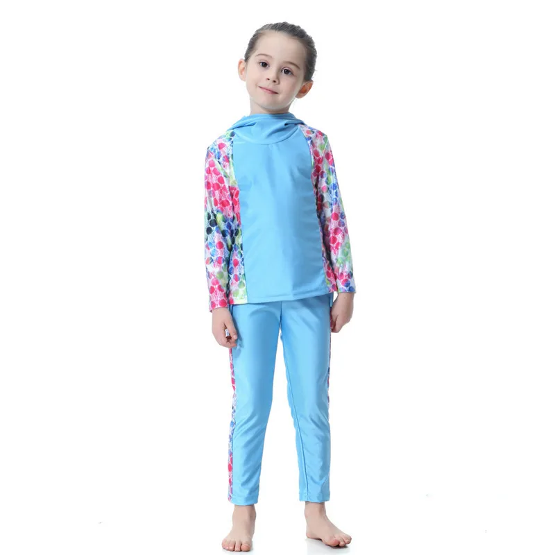 Girl Swimwear Cap Swimming Suit Long Sleeve Islamic Swimsuit Muslim ...