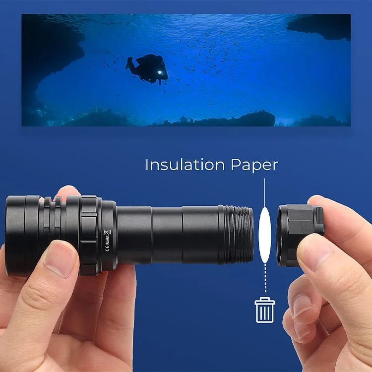 Sofirn SD09L Lampe de poche LED de plongée 6800 lumens ultra lumineuse 100 m LED submersible