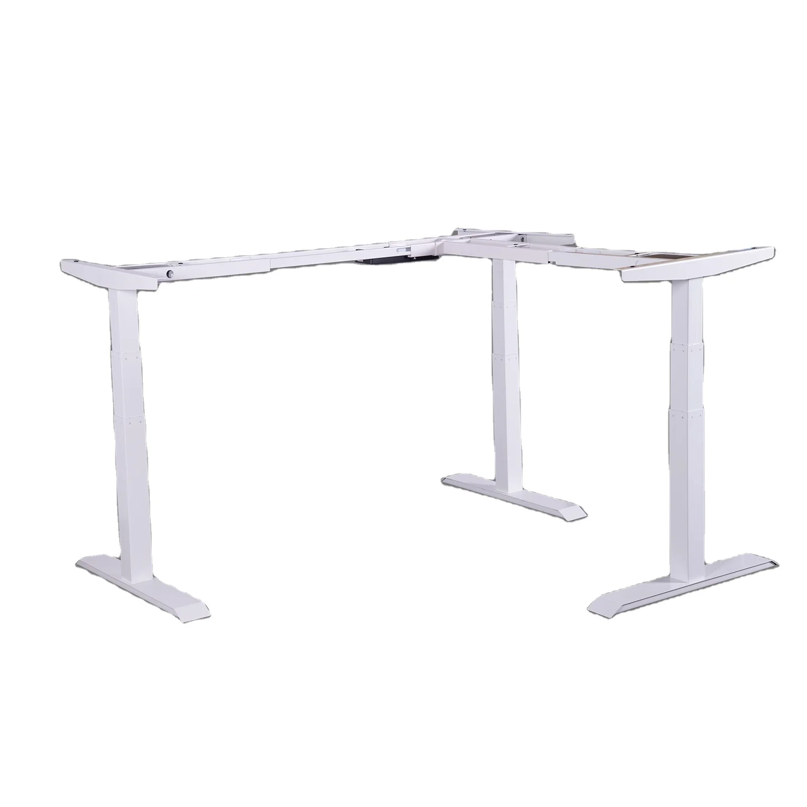 Dual motor electric height adjustable desks for home office sit/stand working,90 degree stitching angle desk