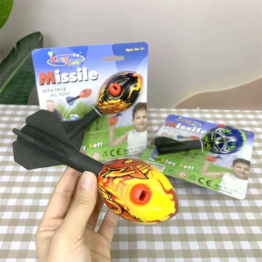 Factory Outdoor Activity Plastic Mini Launcher Sports Game Model Ball Kit Air PU Foam Sponge Whistling Rocket Toys for Kids