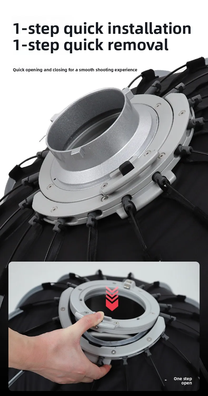 Jiebao KP3 Baorongkou LED Live-Streaming Fill Light Studio Flash Deep-Horn Parabolic Quick-Install Softbox 60x90cm 0.7-0.8kg
