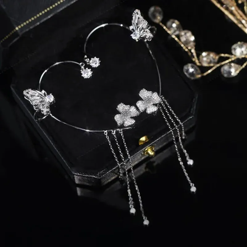 1 Par De Pendientes Con Forma De Mariposa, Diamantes De Imitación, Decoración De Cristal, Huecos, Antioxidantes, Antialérgicos Compra Barata En