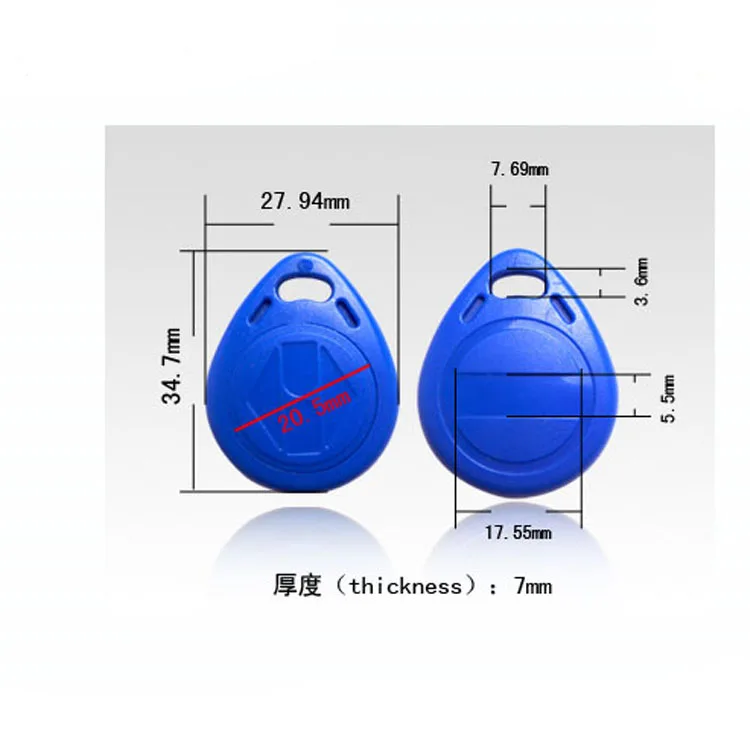 Low Price Waterproof NFC Key Fobs Rewritable RFID Keyfob 14443A PVC Epoxy Material 13.56MHz Frequency QR Code Communication