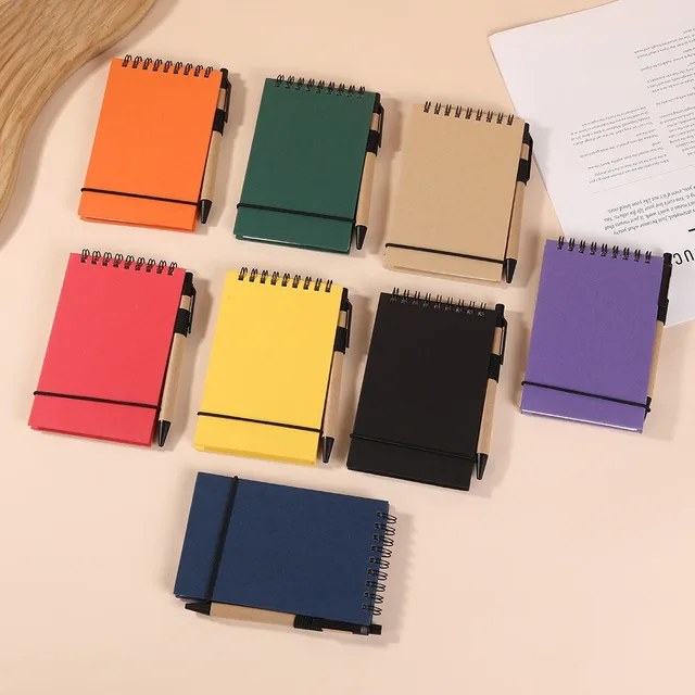 GF School Office Business Planner Notebook 14.8x9.2cm Portable Recycled Note Book Eco Friendly Mini Spiral Notebook With Pen