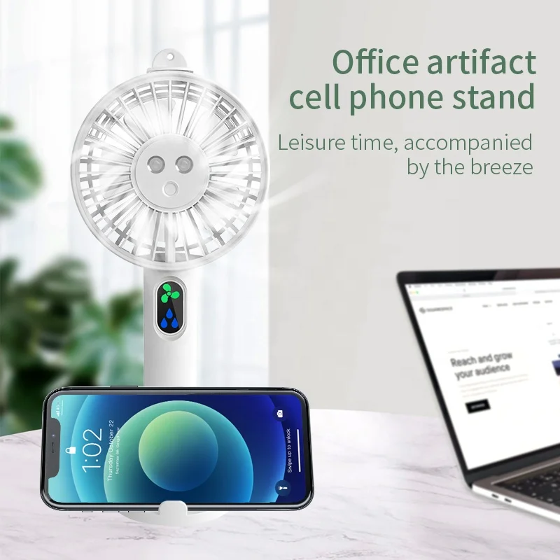 Top Seller C350 Newest Customize LOGO Neck Fan With Rechargeable Battery Cool Mist Mist Fan Humidifier Fan