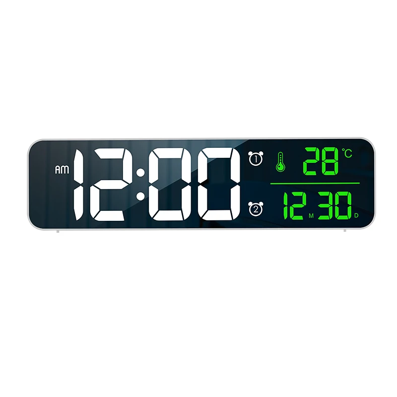 Digital LED Display Night Light  Indoor Wall Clock with Date Temperature Display