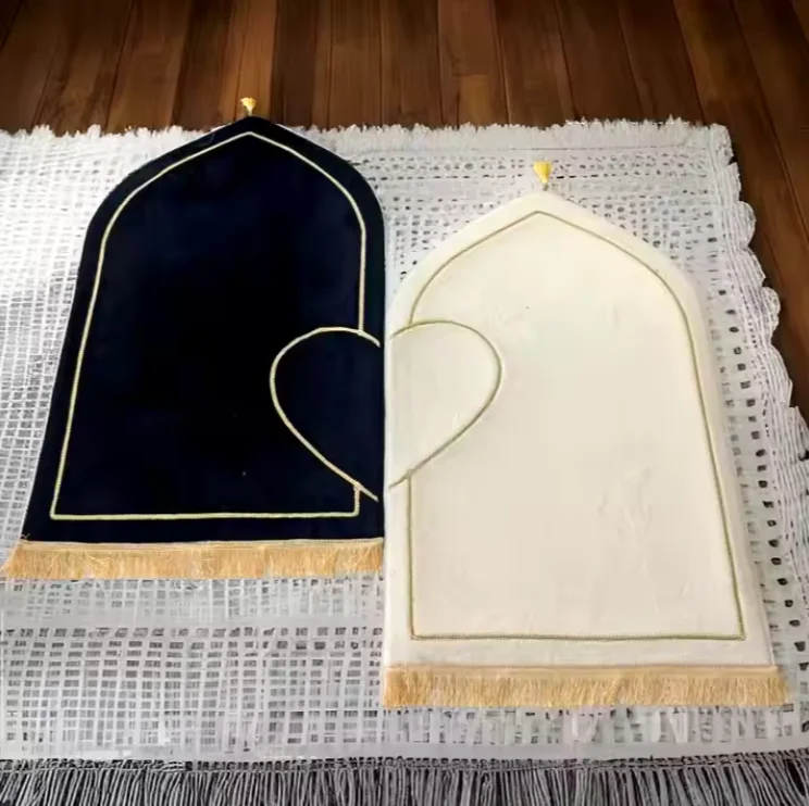 Tappetino da preghiera da viaggio pieghevole personalizzato con borsa, antiscivolo, spesso e imbottito in poliestere, per la preghiera islamica durante il Ramadan e l'Eid._voghion.com