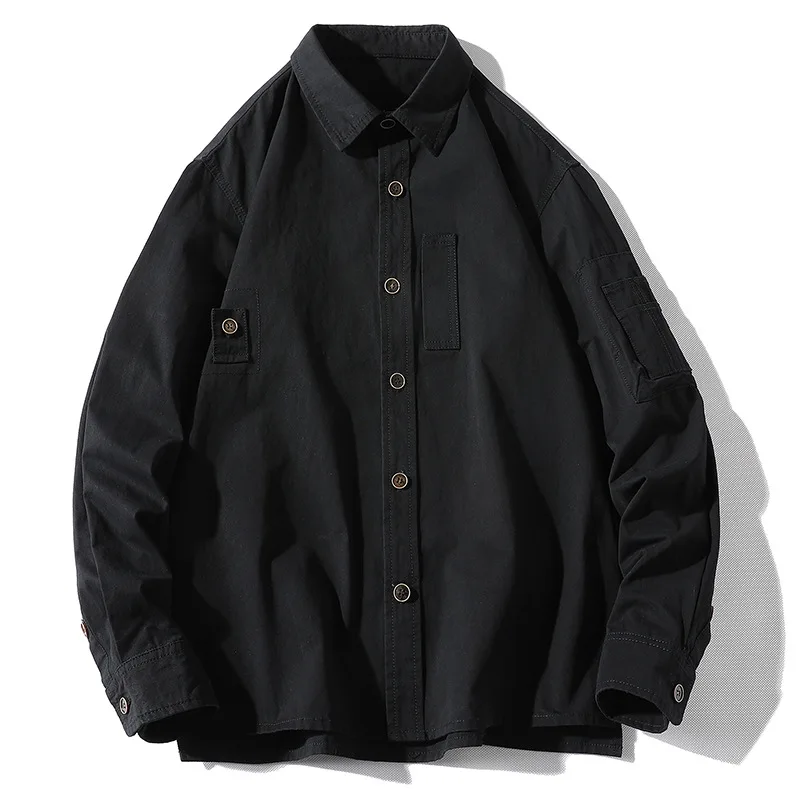 New Style Men's Jacket Youth Basic Versatile Casual Loose Shirt