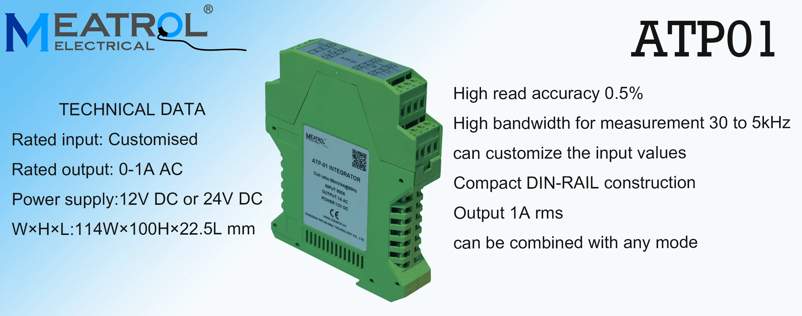 333mv Rogowski Coil Integrator 3-phase Din Rail Current Sensor With 1a ...