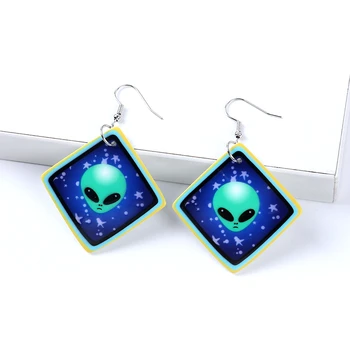 Alien Head Stud Earrings ~ Handmade in USA from sterling silver
