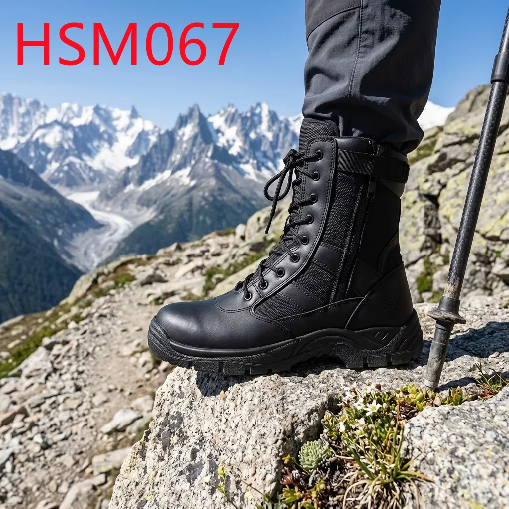 HY,south America PU/PU Injection Sole Steel Toe Combat Boots All-Purpose Hua Singh Tactical Boots with Waterproof Sock HSM067