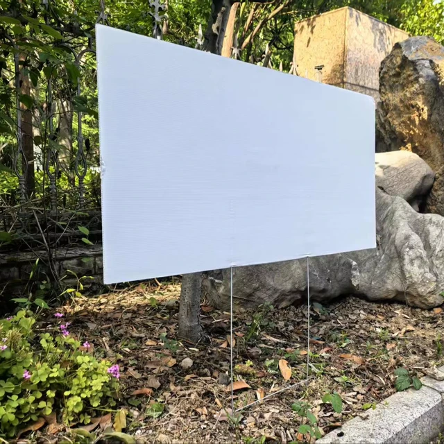 Outdoor Anti-Aging UV Parking Sign Board PP Advertising Display Promotional Board with Stakes Ad Sheet for Yard Signs -YW