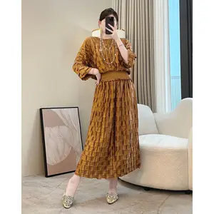 Women's 2026 New Spring Summer Large Size Light Luxury Leisure Temperament Two-Piece Set Fashion Pleated Suit Skirt Loose Solid