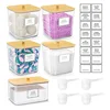 Set da 5 pezzi: 4 cucchiai, 4 grandi, 1 etichetta