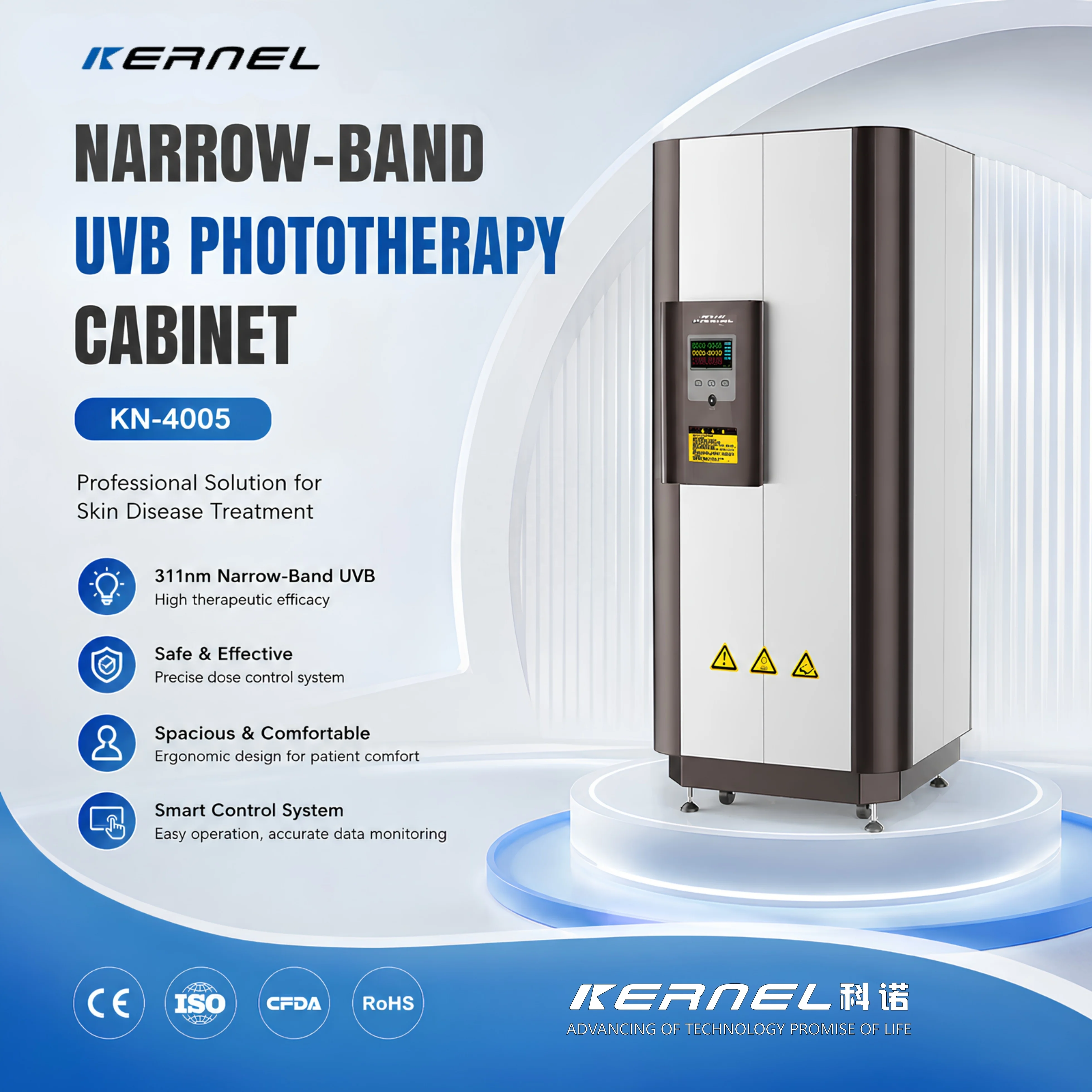 N-UVB Phototherapy Cabinet KN-4005 - 311nm Narrowband UVB Light
