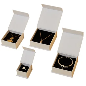 Customizable 2mm Square Magnetic Jewelry Box Book-Shaped UV Embossing Printing Paperboard Packaging for Earrings Rings Watches