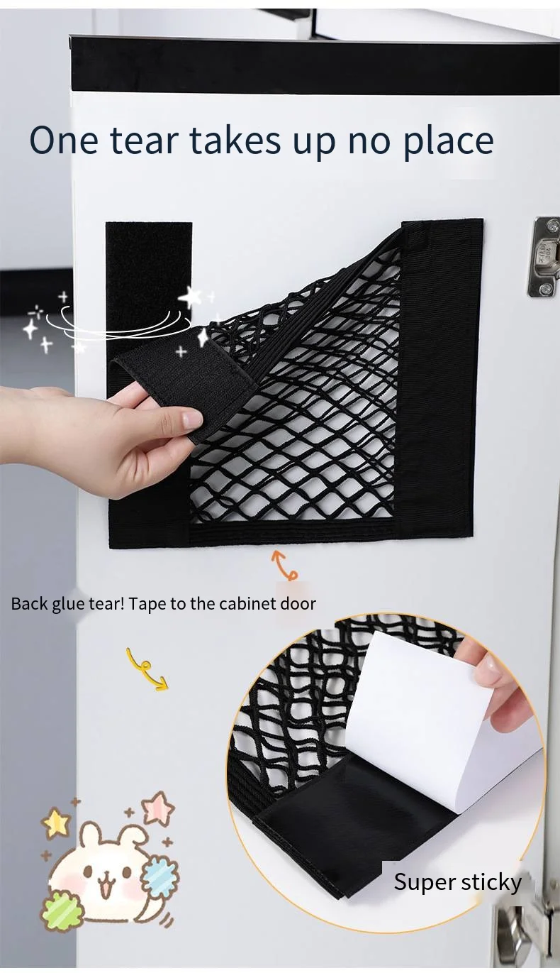 Storage net household kitchen cabinet door garbage Plastic bag organizer magic Stick shopping bag storage bag manufacture