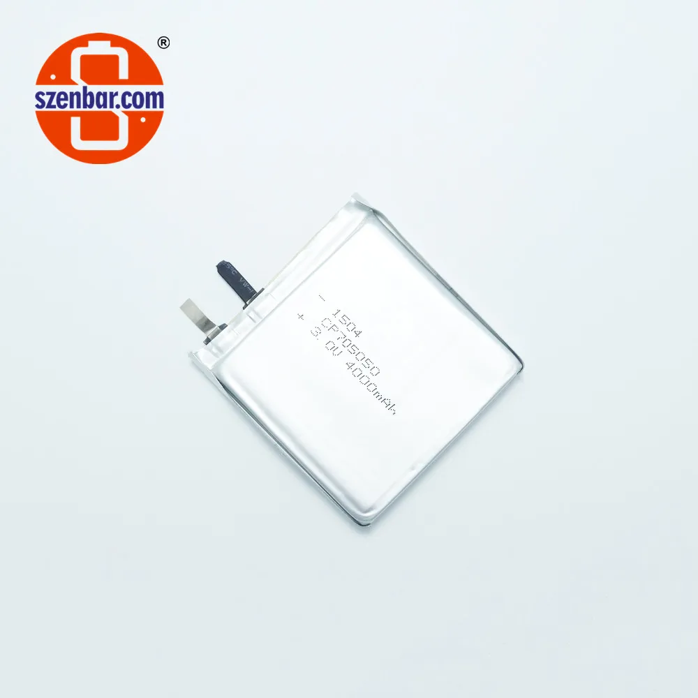 Enbar Ultra Thin Flat Prismatic Lithium Battery 3v CP705050 4000mAh Prismatic Lithium Battery