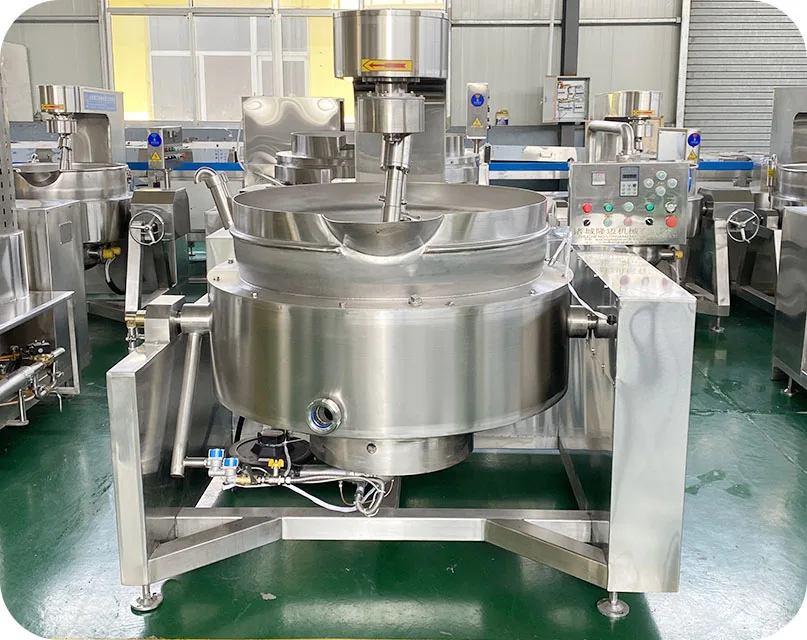 Industrial Jacketed Kettle with Agitator Tilting Soup Boiling Cooking ...