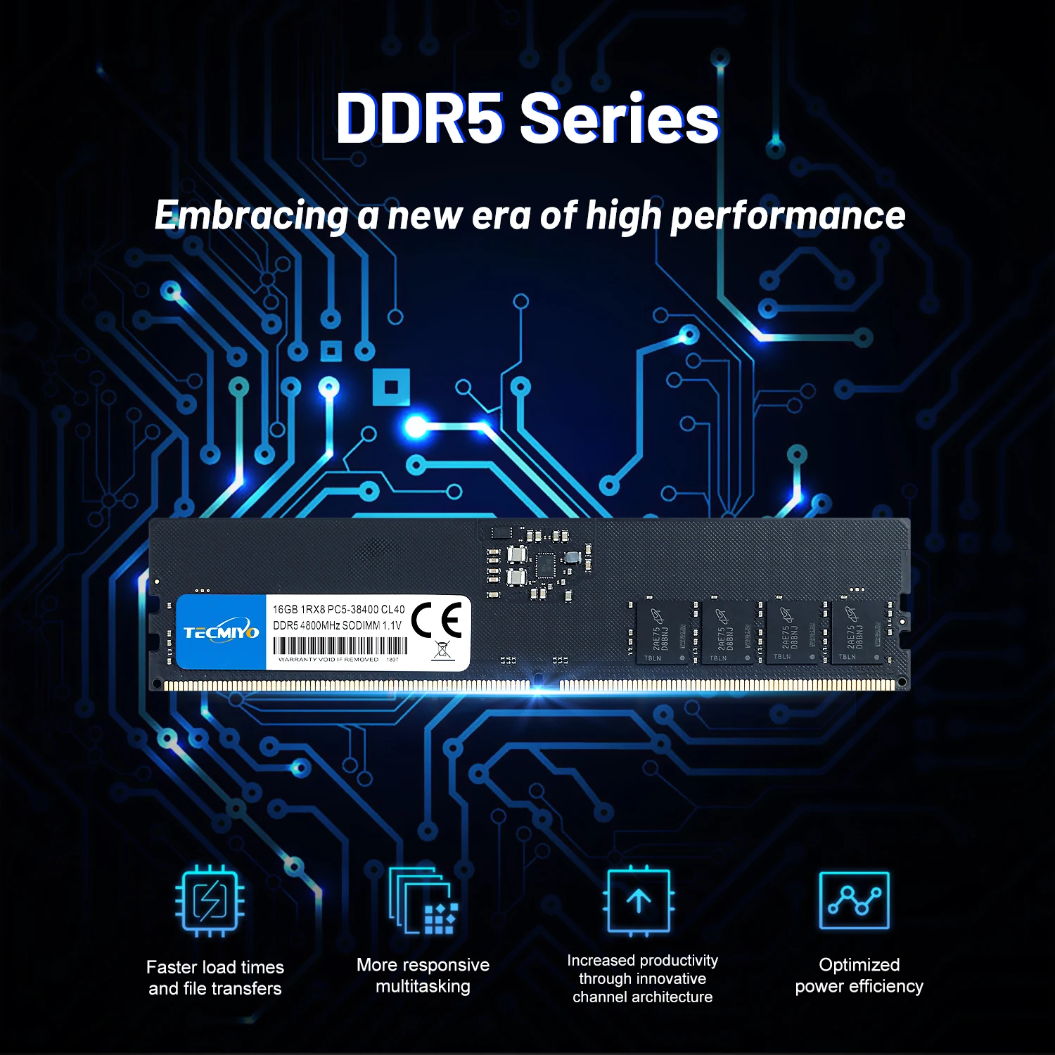 Оперативная память Tecmiyo для компьютера 4 ГБ 8 16 32 Ddr2 Ddr3 Ddr4 Ddr5 1600 МГц 2400 2666 3200 ОЗУ игрового ноутбука