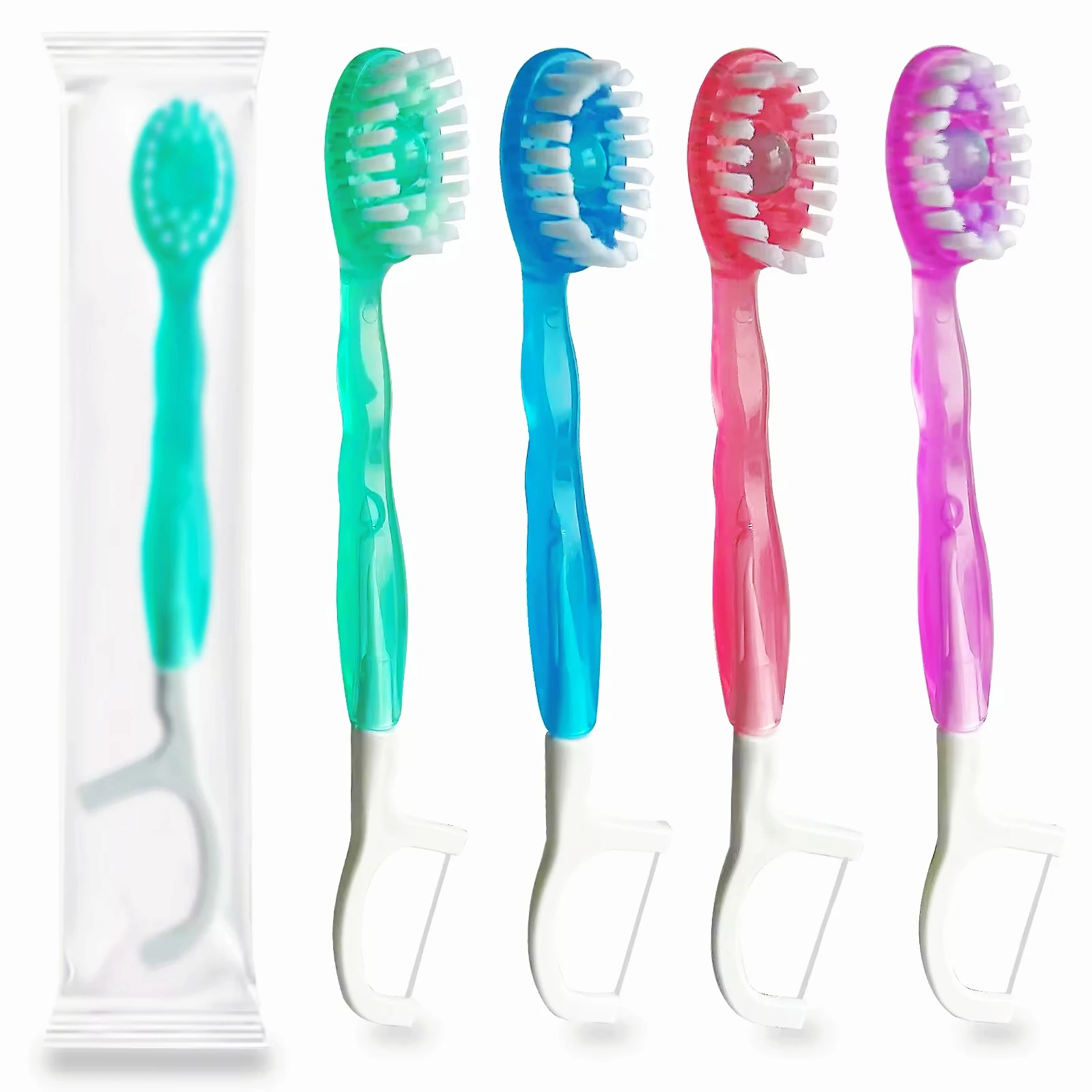 Private Label Natural Disposable Toothbrushes With Toothpaste Including Dental Flossers