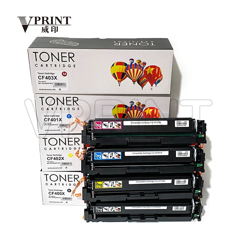 cartucho de Toner Laser Preto de Alto Rendimento 201X CF400X CF401X CF402X CF403X C M Y K para HP LaserJet Pro M252 MFP M277, compatível