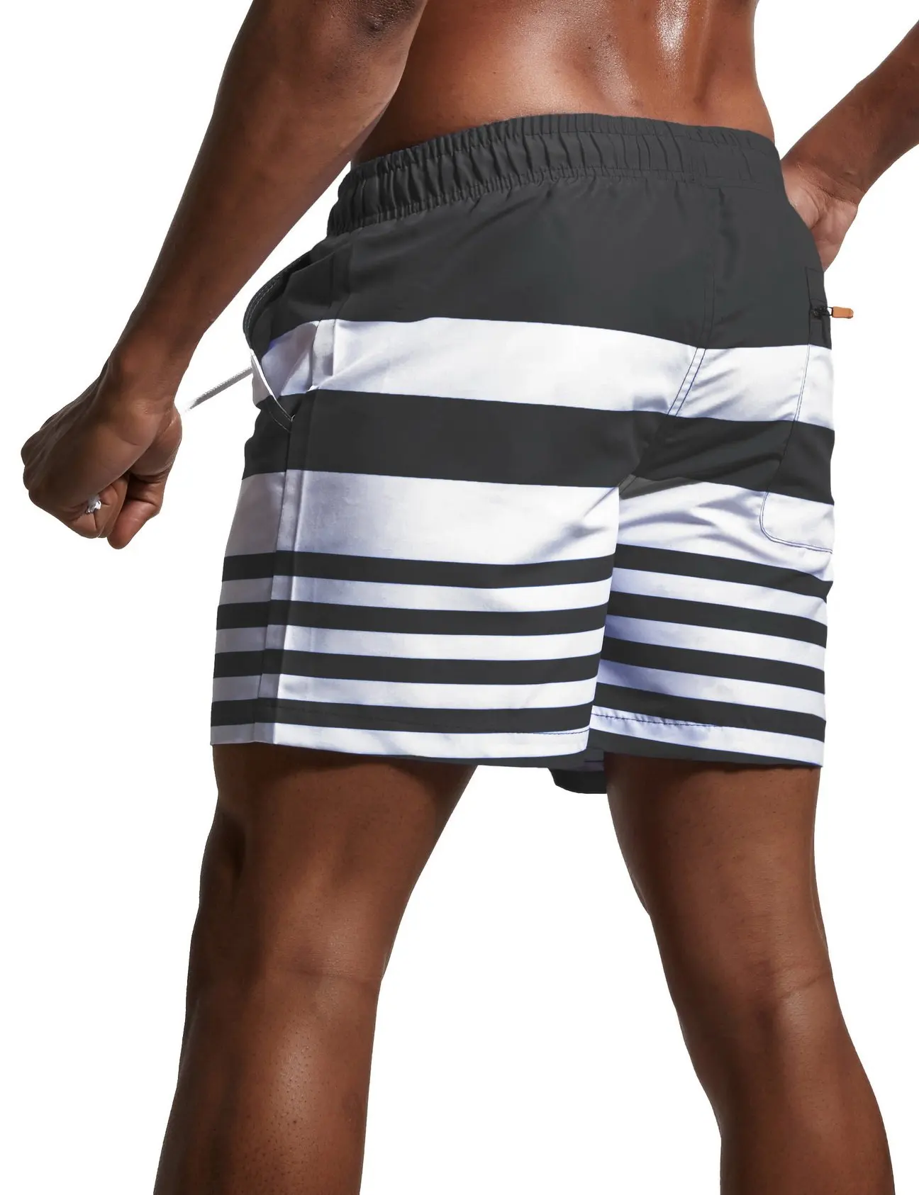 Oem Men's Quick Dry Swimsuit Swim Trunks Watershort Swimwear Stripes Board Shorts Bathing Suits Side Pockets428_voghion.com