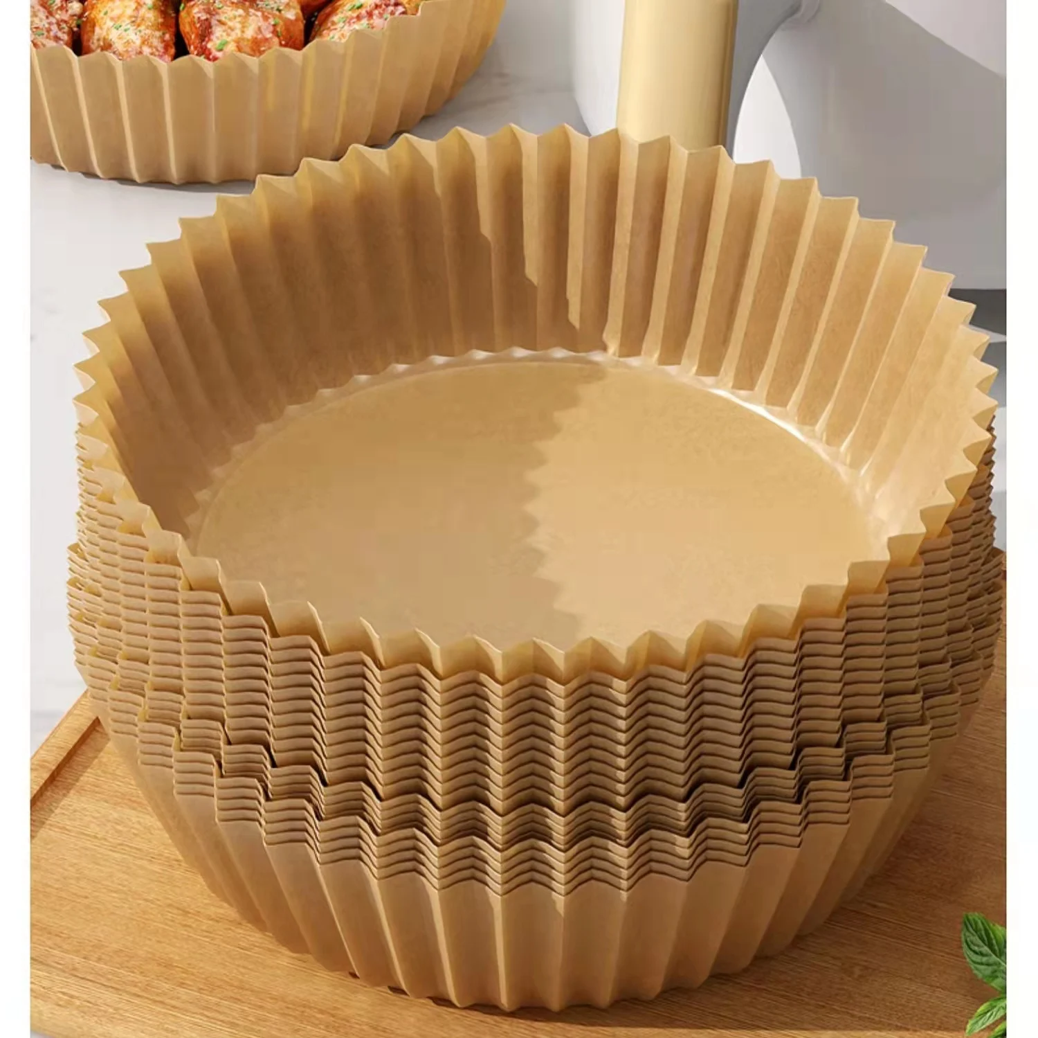 100PCS Air Fryer Paper Liners Disposable 6.3 Inch Round Airfryer Oven  Insert Parchment Sheets Grease and Water Proof Non Stick Basket Liners for  Baking Cooking 