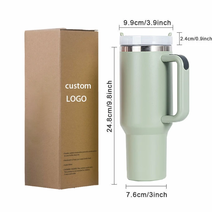 40oz Tumbler with Custom Logo - Insulated Stainless Steel