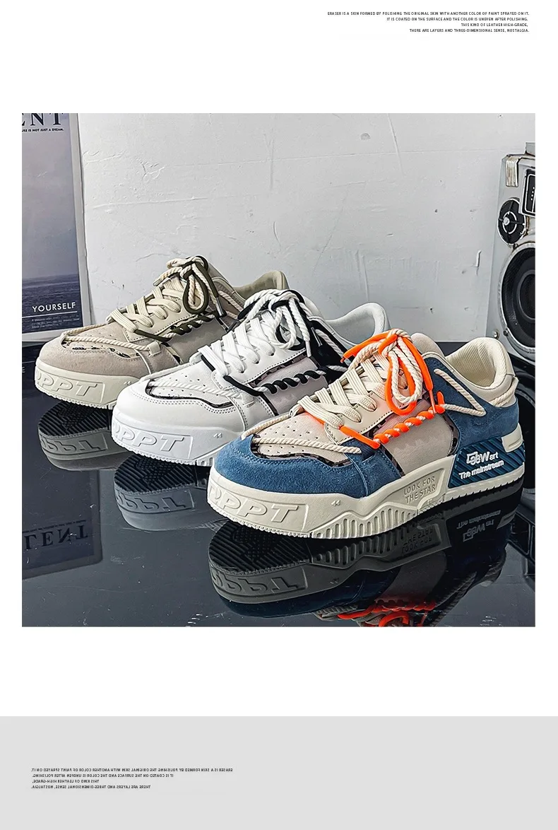 Men's Shoes Autumn New Breathable Small White Trend All-match Non-slip Sports Shoes Men's Casual Light Board Shoes