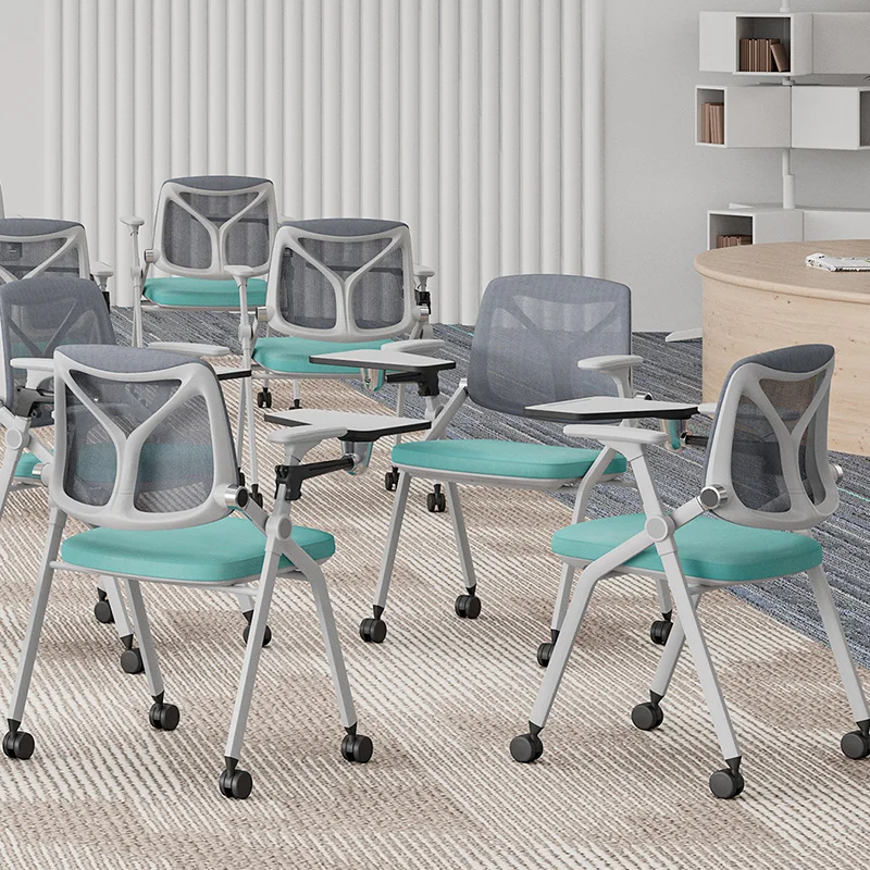 Steel Structure Meeting Conference Chair With Pad Mesh Staff Office Training Chair Without Wheels
