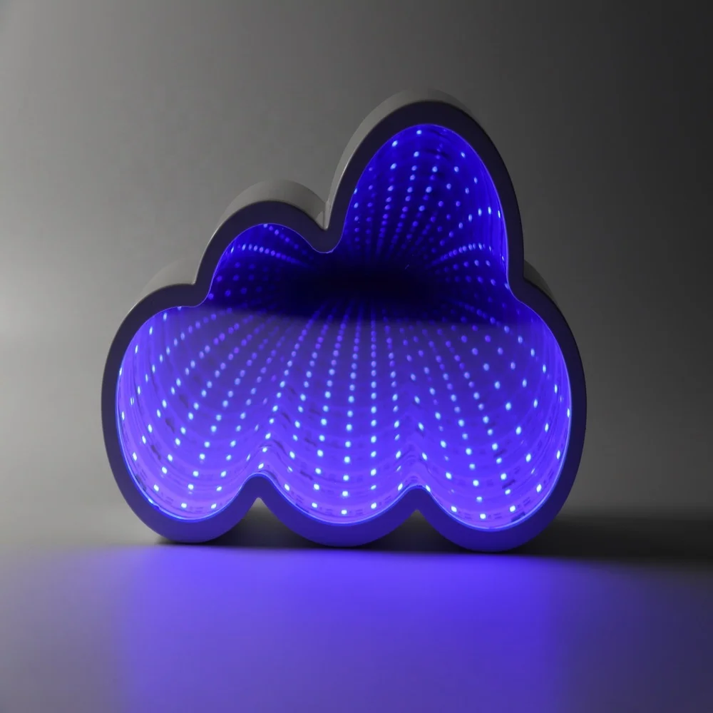 White Cloud Shape LED Light Infinity Mirror Tunnel Lampe