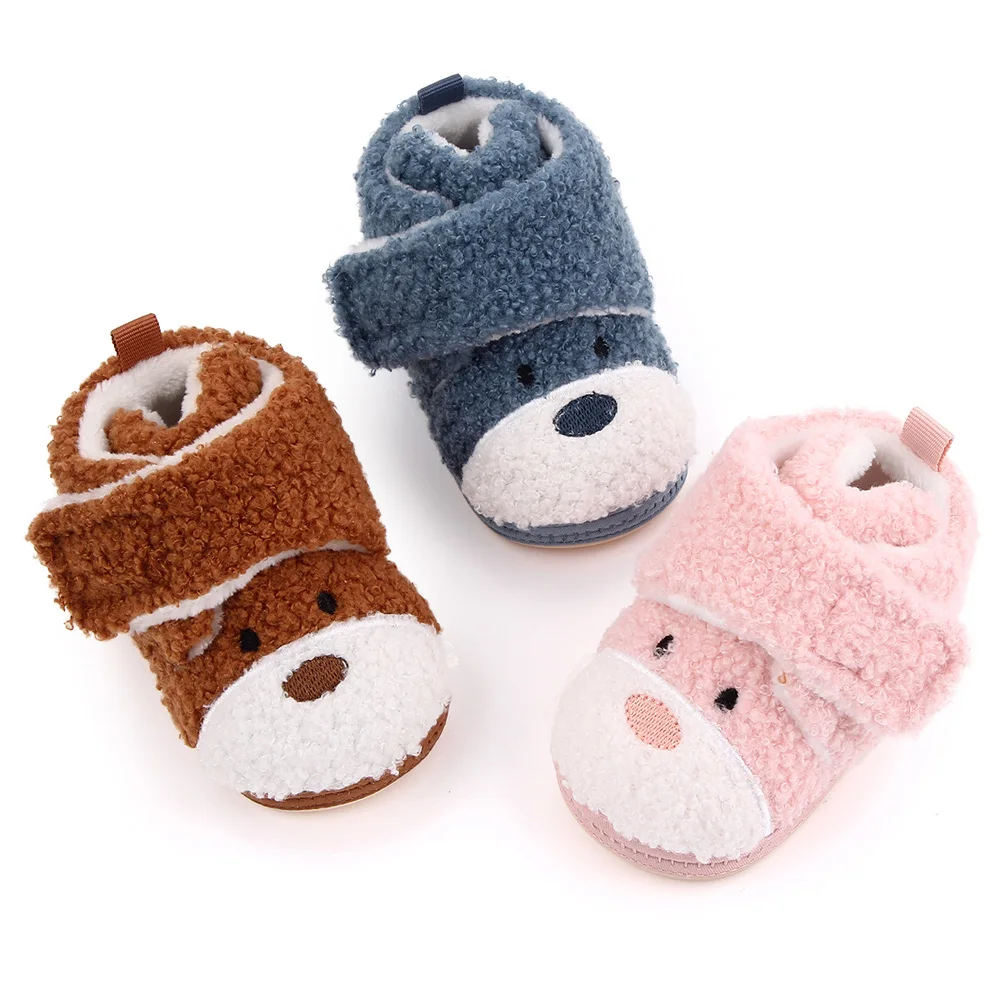 Autumn and Winter Warm Baby Toddler Shoes Non-slip Rubber Soled  for Baby Boys and Baby Girls Indoor Cotton Shoes