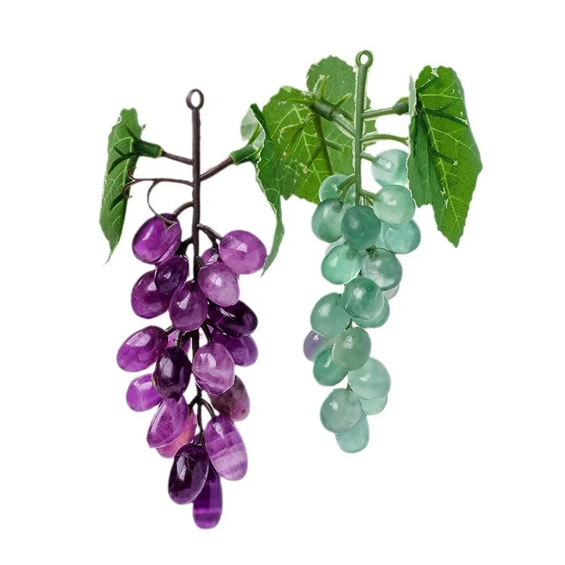 Artificial Fruit Simulation Green Fluorite Grapes Clusters for Home Kitchen Party Wedding Wine Decor