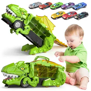 EPT Wholesale Dinosaur Eating Cars Toy Truck Transport Carrier Car Dinosaur Truck Friction Toy Vehicle for Kids
