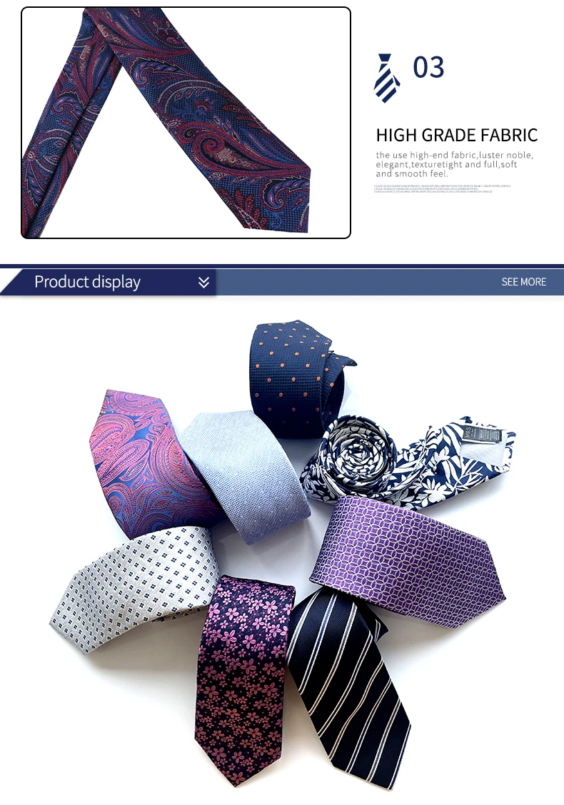 Manufacturer Custom Silk Ties High Quality Jacquard Mens Business Neck