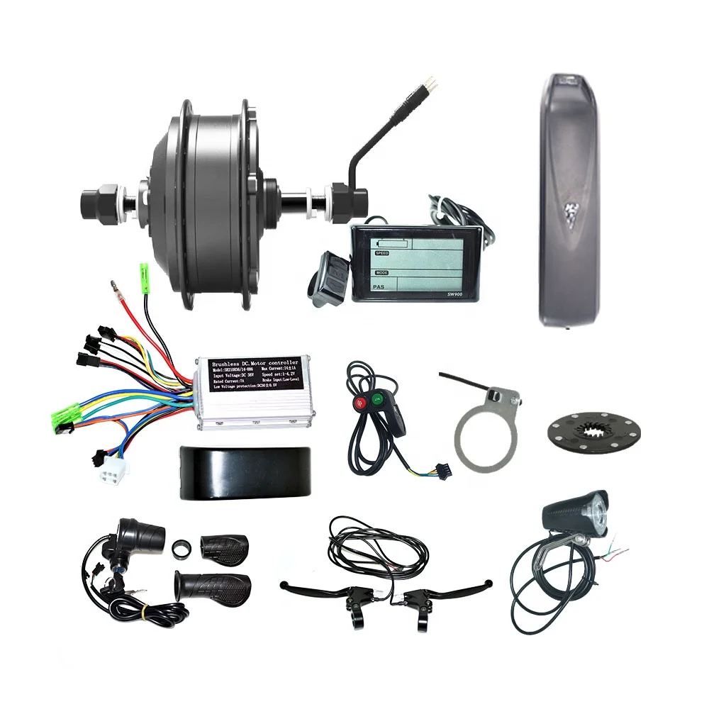Electric Cycle Conversion Kit 350 Watt LED LCD 24v 250w Hub Motor Electric Bike Kit 36v 350w with Battery case