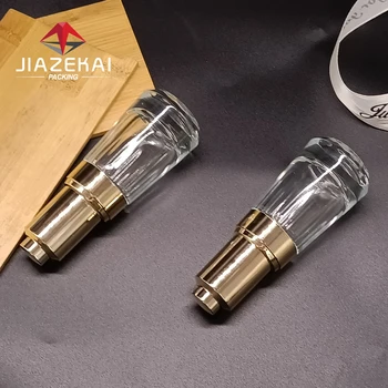 30ml Clear Glass Cosmetics Dropper Bottle with Press Pump Push Button Lid for Essential Oils Essence Serum Boxed Packaging