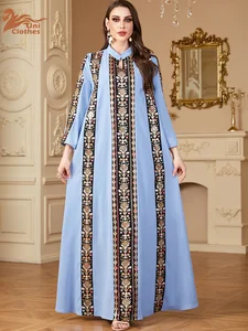 Luxury Abaya Women Muslim Dress Vintage Elegant Abaya Muslim Women Dress Embroidery Islamic Clothing Womens Dresses