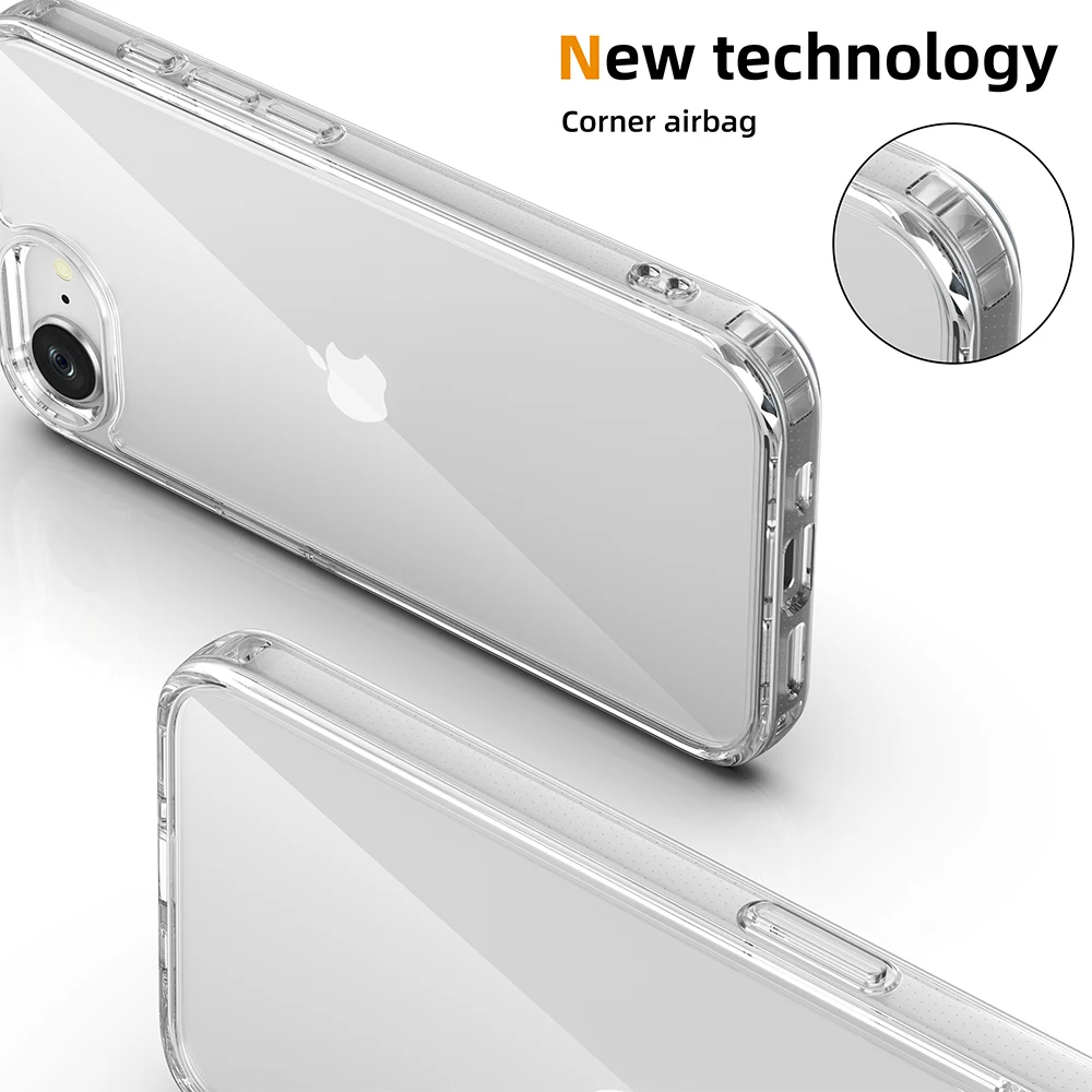 For NEW IPhone 16e / SE 4 6.1 Inch (2025) Slim Clear Shockproof HARD Case Cover - View #9