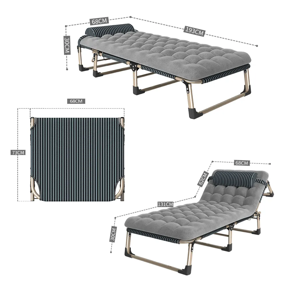 Multifunctional Portable Folding Bed with Soft Mattress for Adults
