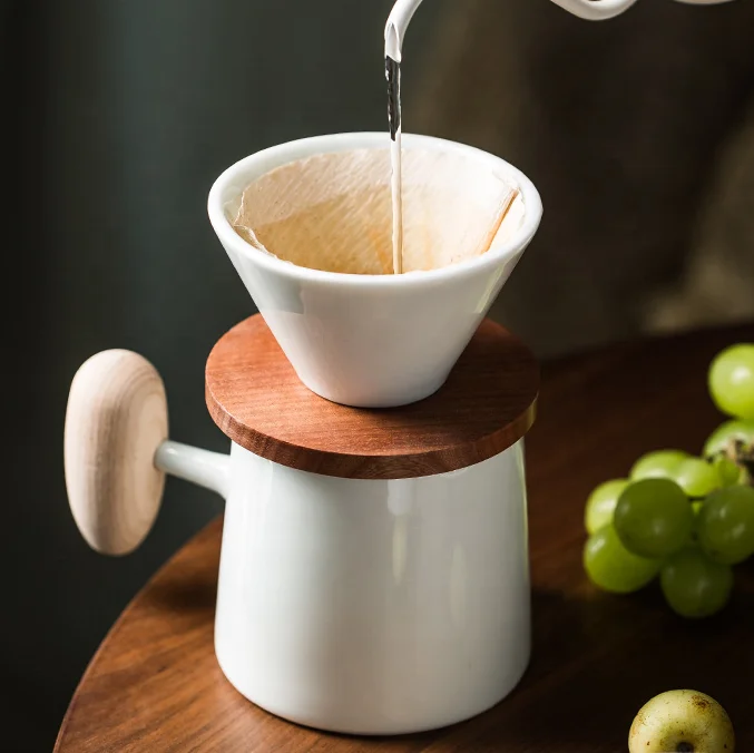 Аксессуары для медленного заваривания кофе красная керамическая фарфоровая капельница домашнего офиса и кафе