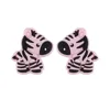 Perle focale zèbre rose bébé SA148