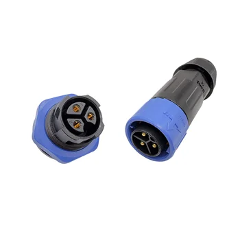IP67 waterproof 3pin connector easily push lock power connector for field installation