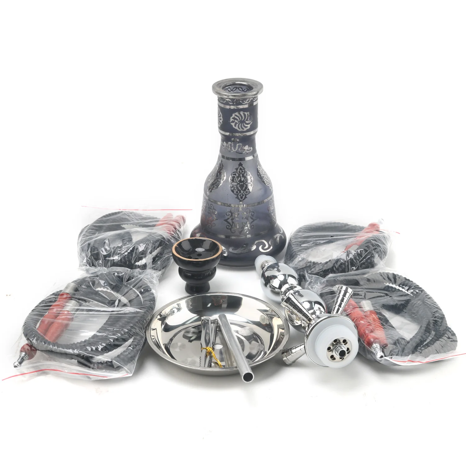 New Style 4 Hose Hookah Set Wholesalers Hookah Shisha 3 Colors Hooka