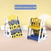 Yellow bookshelf+back toyshelf+table top