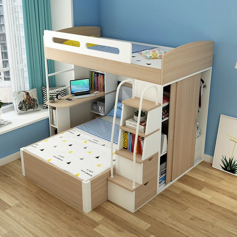 Детская мебель для спальни, современная деревянная двухъярусная кровать для детей