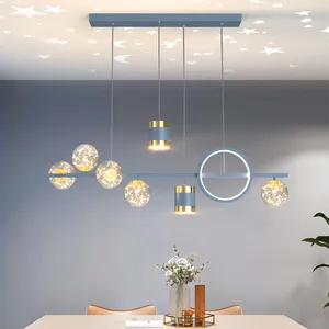 JACKSUN Modern Minimalist Restaurant Lighting Trendy Glass Dining Table Lamps Nordic Romantic Pendant Lights for Dining Rooms