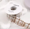 Ruban à carreaux froissé marron-4cm